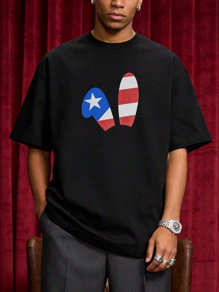 Men T-Shirts - 黑色 - 查看 3