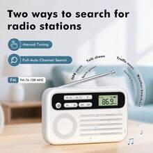 Mini Radio FM con Altavoz, Radio Compacta con Toma para Auriculares, Recargable, Batería de Larga Duración de 1200mAh, Adecuada para Uso Interior, Exterior y de Emergencia, Ligera y Portátil, Cabe en el Bolsillo o Mochila - Ver 3