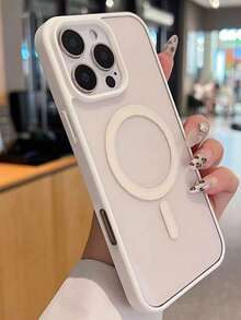 豪華透明保護殼，適用於 iPhone 17、16、15、14、13、12、11 Pro Max，透明壓克力材質設計，支援磁吸無線充電 - 白色 - 查看 3
