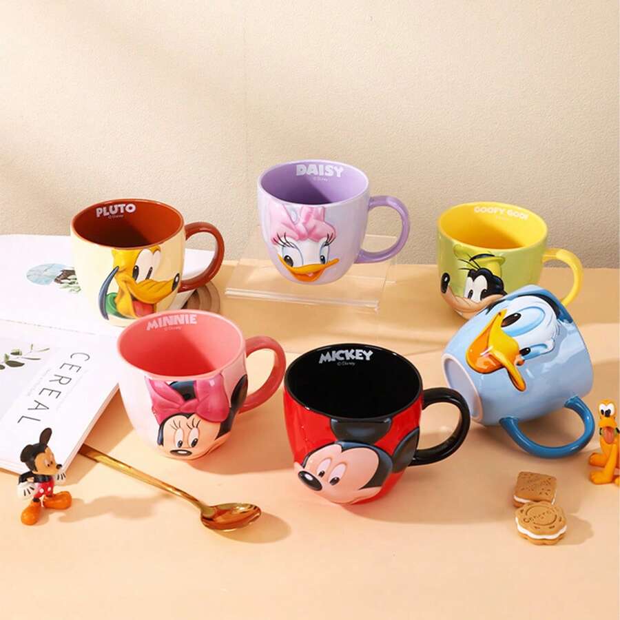 Disney 迪士尼聯名設計 禮月杯 - 高設計感創意 3D 浮雕杯 - 日用飲水杯 - 情侶咖啡杯 - 彩色 - 查看 1