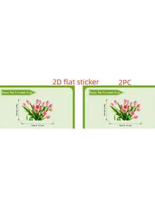 Realistic Pink Tulip Flower Switch Wall Sticker, Fresh Floral Self-Adhesive Light Switch Decal, Removable, Suitable For Decorating Light Switches And Power Outlets, Fresh Spring Style Home Decor Wall Sticker - Realistic Pink Tulips - View 3