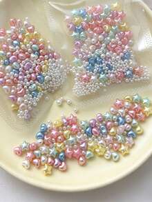 50 piezas de encantos de arte de uñas 3D de estrella y corazón de colores mixtos, lindos encantos de uñas acrílicas de estética kawaii Y2K, gemas de uñas con efecto de perla iridiscente arcoíris, decoración de uñas DIY adecuada para verano y primavera, adecuada para salones de uñas y el hogar - Multicolor - Ver 5