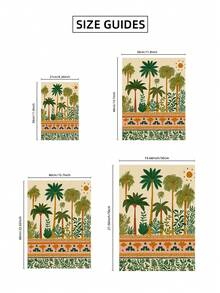 1pc Frameless Folk Art Palm Tree Tropical Print, Boho Botanical Poster For Bedroom, Dorm, Living Room, Back To School, Funky Posters, Gift - Palm Trees - View 8