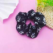 4/1pc Cute Football Cartoon Printed Silk Scrunchie, Gentle No Hair Damage, Fashion Daily Hair Tie, Perfect For Daily Wear, Outdoor Travel, Sports Events & General Festivals, Practical Hair Accessories, Hair - Multicolor - View 13