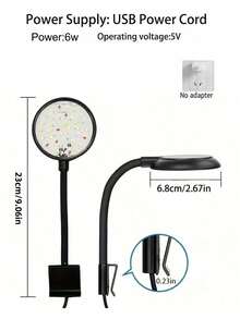 1/2pcs Black USB Aquarium LED Light, Mini Clip Lamp For Fish Tank, Decorate Aquatic Plants, Multi-Mode Dimmable Full Spectrum, Suitable For Aquarium Decoration And Lighting, 5V, No Battery, Aquarium Lighting Accessories, LED Lighting For Fish Tank - Multicolor - View 12