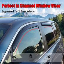 4PCS Slim Style In Channel Window Visors Compatible With Honda Pilot 2016-2022 Acrylic Smoke Rain Guards Side Window Wind Deflectors Car Accessories - A - View 2