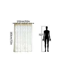 Cortina transparente para exterior com estampa de folhas de outono (1 peça), com design de argolas na parte superior, ideal para gazebo, pátio e varanda. - Branco - Ver 10