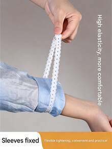 Shirt Sleeve Fastener No-Drill Adjustable Elastic Sleeve Cuff Band, Sleeve Length Shortener Tool, Sleeve Fixer, Shirt Tightening Elastic Sleeve Tie, Adjustable Sleeve, Suitable For T-Shirts, Sweaters, Dresses, Hoodies - No-Sew Hem Shortener, Invisible Waistband For Pants, Shirts, Tops - Home Sewing Neutral Design, No Need To Tuck Into Waistband - Multicolor - View 2