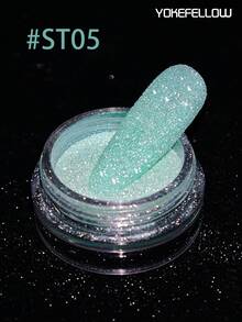 YOKEFELLOW Holographic Candy Nail Glitter Reflective Fine Shimmer Gel Nail Polish Powder Pigment Diamond-Like Nail Glitter DIY Supplies - Multicolor - View 9