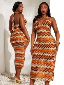 Vestido a rayas de colores, casual para playa/resort, uso en bar y discoteca, tallas grandes - Multicolor 4 - Ver 4