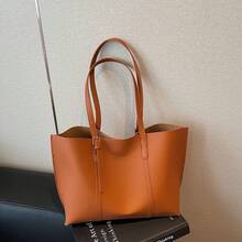 Bolso de mano moderno y versátil para mujer, estilo casual elegante con un toque de alta gama, bolso de hombro estiloso ideal para ir de compras, nuevo bolso de hombro casual de moda para otoño e invierno. - Marrón - Ver 2