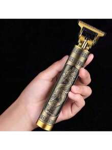 máquina de cortar cabelo máquina de barbear barbeador eletrico masculino aparador de pelos Designer Elétrico Profissional - bronze - Visão 9