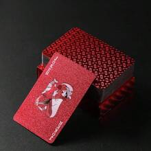 54张金色箔片红色系列标准扑克牌 | 耐用 | 适用于纸牌游戏、魔术表演和恶作剧 | 万圣节、新年和其他节日派对的必备道具 - 金箔紅撲克牌 - 查看 4