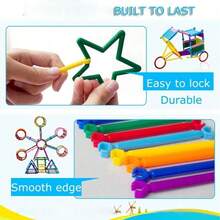 100/200/400pcs Magic Wand Building Blocks Set - Children DIY Construction Blocks, Educational Building Toys, Inspire Imagination, Engineering Kit, Multi-Color & Shape, Birthday/Holiday Gift, Party Favors, Educational Building Blocks - Multicolor - View 11