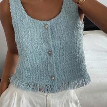 Camisa de negocios casual de verano para mujer - Azul - Ver 2