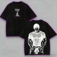 Camiseta  -  |     Estilo Oscuro Anime |    A165 Tela de algodón 100%, suave y transpirable. Manga Corta |     Tallas Disponibles S-3XL |     Diseño Exclusivo para Fans de  |     Ropa Casual Streetwear - Blanco - Ver 3