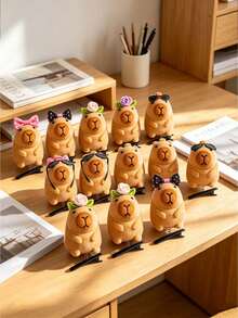 10Pcs Capybara Hair Clips Kawaii Cartoon Capybara Clips Festival Rave Sprouts Funny Decorative Hair Accessories For Women Men Summer Holiday Party Props Decor,Cosplay, Everyday Wear, Photo Props, And Party Favors. - Multicolor - View 2