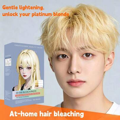 温和亮泽染发霜，适用于深色头发，快速褪色不伤发，健康发色渐变染发霜，铂金色染发霜不伤发，温和亮泽漂白剂