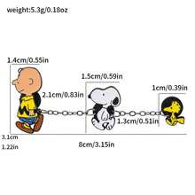 SNOOPY 1個經典卡通創意可愛金屬胸針，精緻學生合金徽章，包包配件，新年禮物，情人節禮物，復活節禮物 [隨機款式] - 彩色 - 查看 4