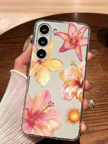 1 Piece Soft Phone Case With White Lily Flower And Butterfly, Compatible With Huawei Honor, , Galaxy A04e/12/A13/A14/A34/A50/A52/A53/A54/S21/S22/S23/S24/S25/S25Ultra, 6A/7A/8A, 12T/13T, International Version, Not Domestic Version, Spring Gift - 透明 12 - 查看 6