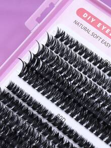 Large Capacity Eyelash Book, 540 Clusters D-Curl Natural Curl Eyelash Extensions, Fluffy And Dense Individual False Eyelashes, Wholesale Thick And Curly False Eyelashes, Soft And Lightweight, Suitable For Parties, Nightclubs, Daily Work, Meetings And Other Occasions, 3D Faux Mink False Eyelashes - D - View 3