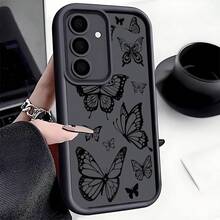 Funda de teléfono a prueba de golpes con gráfico inspirador de mariposa, compatible con iPhone, Honor - Negro 3 - Ver 5