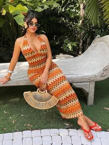 Vestido a rayas de colores, casual para playa/resort, uso en bar y discoteca, tallas grandes - Multicolor 4 - Ver 5