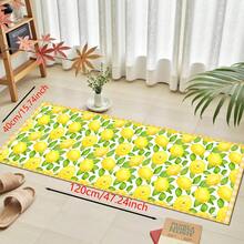1pc, Home Decor, Lemon Pattern Printed Floor Mat, Diatomaceous Earth Kitchen Rug, Kitchen Mat, Floor Mat, Easy To Clean, Printed Rectangular, Suitable For Living Room, Bedroom, Hallway, Bathroom, Laundry Room - Polyester Carpet, Suitable For Indoor And Outdoor Home Decor - Multicolor - View 15