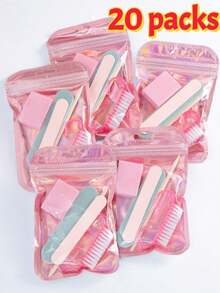50/20/10/5pcs Glitter Pink Dual-Use Disposable Mini Nail Buffing & Polishing Block Set, Nail Buffing & Polishing Blocks, Professional Nail Art Set - Multicolor - View 31