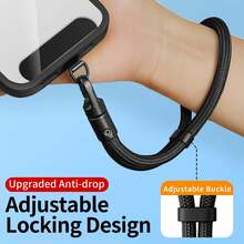 Adjustable Lanyard, Stainless Steel Clasp, Anti-Theft Diagonal Shoulder Strap, Self-Locking Wrist Strap, Essential For Business Trip, Travel, Hiking, Outdoor Activities - Hanging Rope - View 10