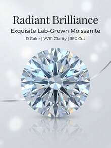 Piece Round Brilliant Cut Diamond Loose Stone, High Clarity Sparkling Gem, Choice For Engagement Rings, Elegant Jewelry Making Accessory, Imported Craft Lab-Created Moissanite Wedding Ring Set-Hardness 9.25, Second Only To Natural Diamonds, This Scratch-Resistant And Durable Set Is Perfect For Daily Wear By Couples. - High Quality - View 1