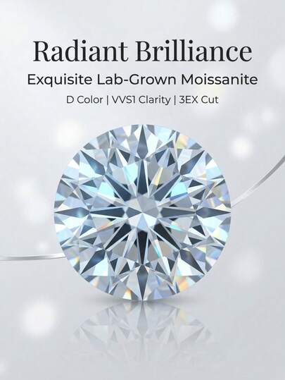 Piece Round Brilliant Cut Diamond Loose Stone, High Clarity Sparkling Gem, Choice For Engagement Rings, Elegant Jewelry Making Accessory, Imported Craft Lab-Created Moissanite Wedding Ring Set-Hardness 9.25, Second Only To Natural Diamonds, This Scratch-Resistant And Durable Set Is Perfect For Daily Wear By Couples.