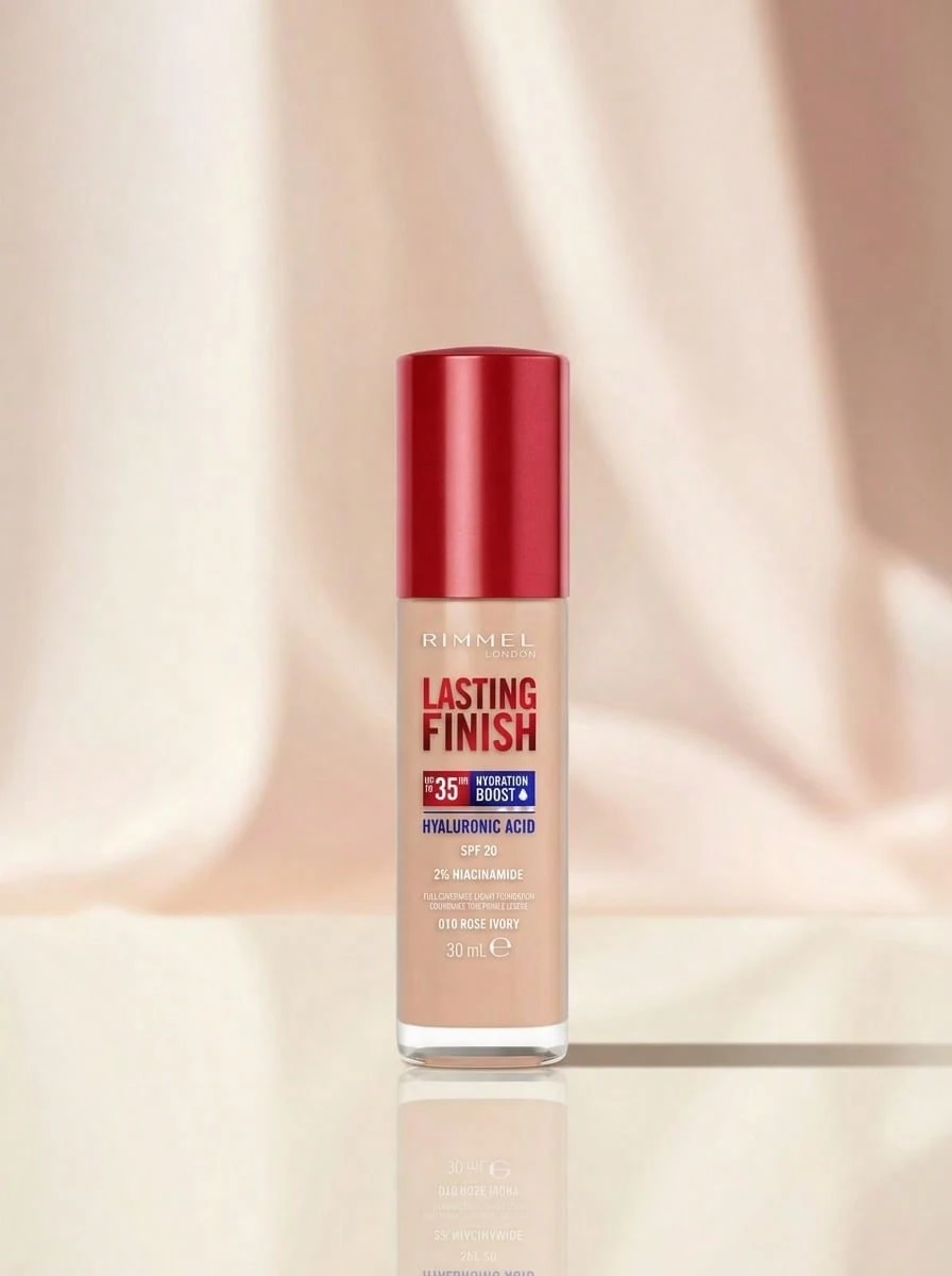 Rimmel Lasting Finish 35 HR Foundation 010 Rose Ivory 30 Ml – Foundation, SPF 20 Sun Protection, For Women, Rose Ivory, Hyaluronic Acid, Suitable For Daily Makeup Routine - 010 Rose Ivory - View 1