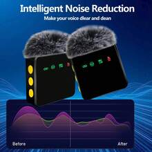 Professional Wireless Lavalier Microphone, Compatible With Smart Devices, Ultra-Mini Portable Clip-On Noise Canceling Microphone, Plug And Play Wireless Audio Device, Suitable For Interviews, Podcast Recording, Live Streaming, Vlog (160mAh Rechargeable Battery) - View 11
