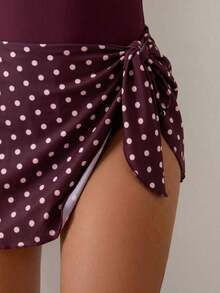 Swim Lushoire Vestido de baño de una pieza con escote en U y estampado de hibisco, elegante y estilizador - Multicolor 11 - Ver 8