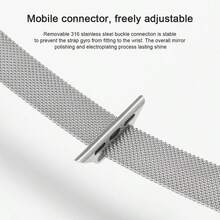 1 对男女通用米兰尼斯表带，兼容 46mm、49mm、44mm、45mm、42mm；磁吸式不锈钢奢华表带，兼容 Series 11、10、9、8、7 SE、6、5、4、3、2、1 Ultra、3/2/1；时尚智能手表配件，兼容 S10、S1 - 彩色 - 查看 8