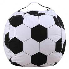 Unisex Fillable Bean Bag Chair Cover With Football Pattern, Toy Storage Bag, Washable Multi-Functional Seat For Play And Relaxation - Football - View 1