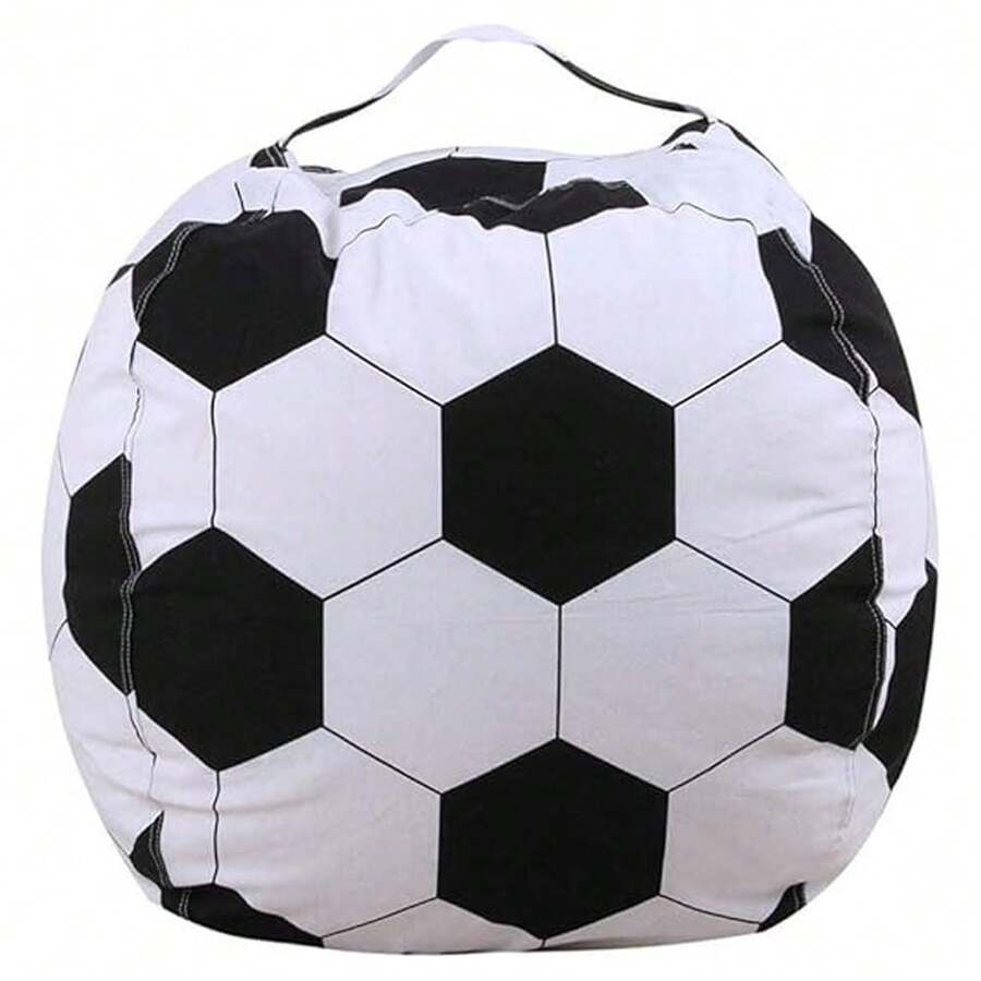 Unisex Fillable Bean Bag Chair Cover With Football Pattern, Toy Storage Bag, Washable Multi-Functional Seat For Play And Relaxation - Football - View 1