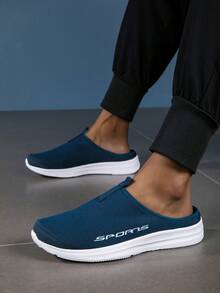 Sommer Casual Slip-On Sneaker, atmungsaktive Mesh Mule Schuhe, unisex rückenfrei Sandalen, Cut Out perforierte Pantoffeln - Blau - Übersicht 6