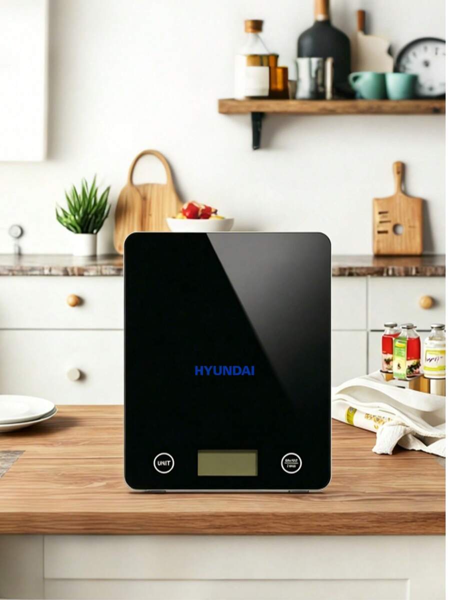 HYUNDAI LCD Kitchen Scale With Tare Function, Digital Food Scale With Gram And Ounce Measurement Units, Suitable For Baking, Cooking, Meal Prep - Black - View 1
