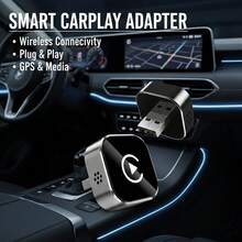 Adaptador de CarPlay inalámbrico 2025, caja inteligente mini 2 en 1 con conexión automática inalámbrica Android Auto, apto para CarPlay con cable original y Android Auto con cable - A - Ver 2