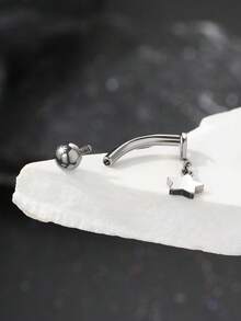 Pendientes de aro con colgante de luna y estrella de acero inoxidable 316L de 16G para perforación de ceja y oreja rook para mujeres, joyería de barra curva para perforación - estrellas y luna - Ver 5