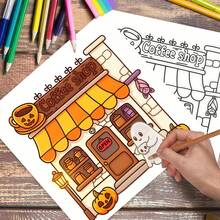 1 cuốn sách tô màu chủ đề kinh dị cổ điển, tô màu đơn giản, giấy dày hơn, 24 trang in một mặt, phiên bản mới năm 2026, món quà hoàn hảo cho năm mới, Giáng sinh, Lễ Tạ ơn, sinh nhật, tiệc tùng - giúp thư giãn tinh thần, giảm căng thẳng và điều chỉnh cảm xúc. - Sách tô màu kinh dị kinh điển - Xem 4