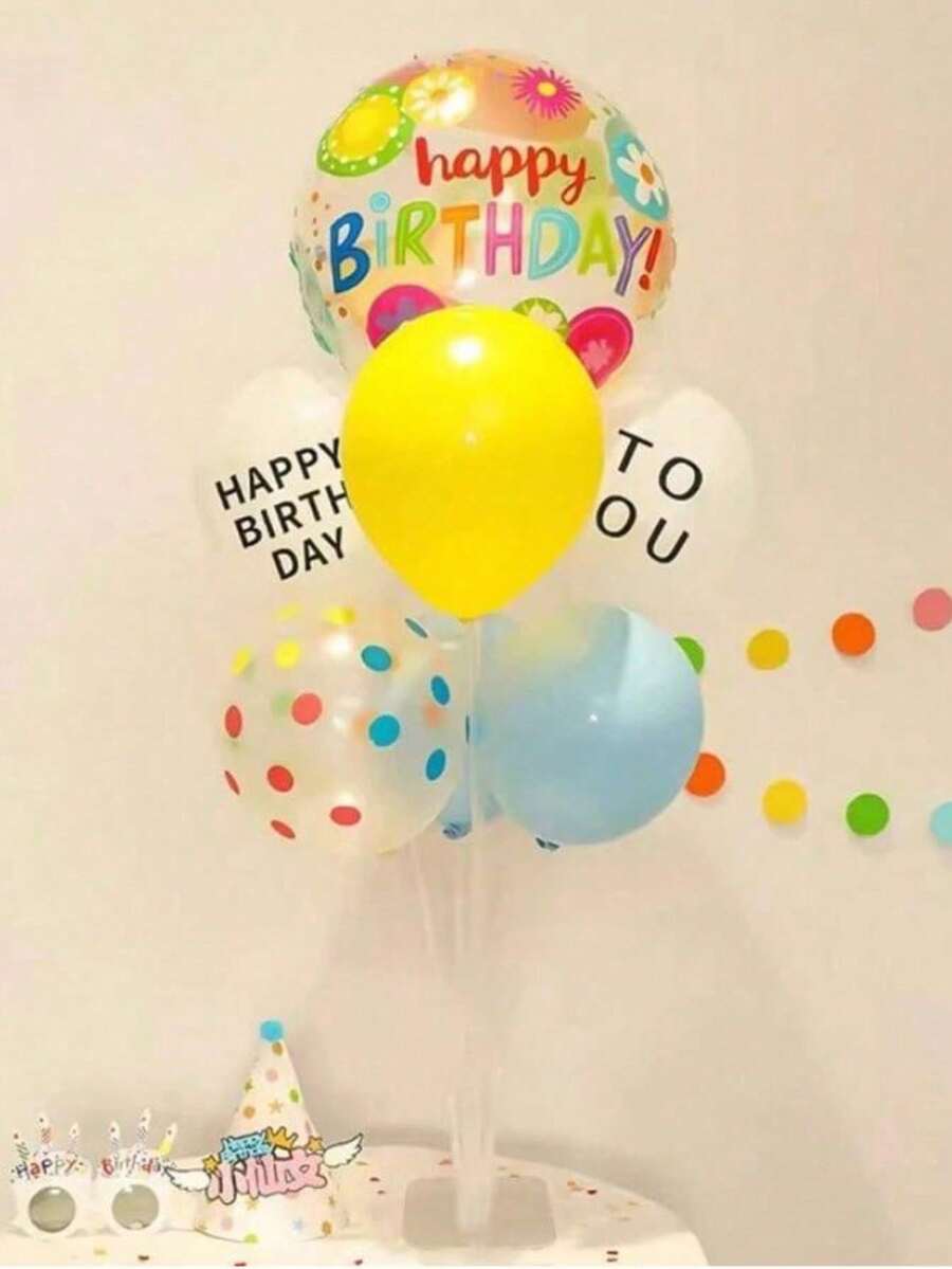 1/2/4 Piezas Juego de Base Flotante para Globos de Mesa, Soporte de Exhibición de Globos de Escritorio, Decoración de Atmósfera Festiva para Escritorio - Ver 1