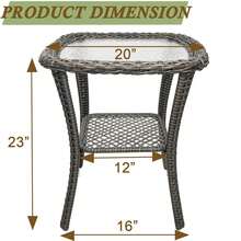 Outdoor Patio Coffee Tables, All Weather Resin Rattan Patio Glass Coffee Table, For Garden Backyard Lown Porch - Brown - View 4