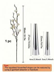 Elegant Metal Vase, Paired With Plum Blossoms,Small Flower Vase, Gold Vase, Metal Construction-For Wedding Table Centerpiece Decorations, Candlelight Dinner Table Decorations,Home Decor,Room Decor,Best Friend Gift,Female Gift,Winter Gift. - Silver Long Tubes - View 4