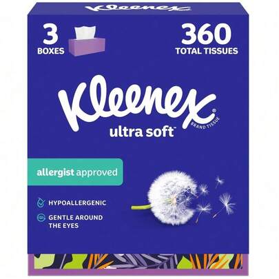 Ultra Soft Facial Tissues 120 Tissues Per Box 3Ply  Packaging May Vary