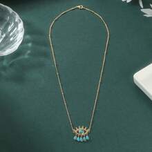 Classic Turkish Evil Eye Pendant Necklace For Women Men Vintage Lucky Blue Eyes Tassel Neck Chain Choker Jewelry - Colorful - View 5