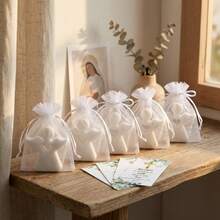 30pcs Baby Baptism Party Favor Angel Set, Includes Bags And Tags, Commemorative Gift, Baptism Guest Favor, Baby Gender Reveal, Birthday, Holiday Decoration - White - View 9