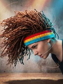 1pc Funny Headband, Dreadlock Knit Hat, Hip Hop Party Cap, Unisex Personalized Warm Knitted Wig Hat, Suitable For Party Wear - Dreadlocks Wool Hat - View 11
